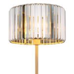 Lampă de podea metal aspect lemn, cristale K5 de culoare fum, cablu PVC negru, comutator cu pedală în cablu, ø: 350mm, H: 1500mm, lungime cablu 1800mm, excl. 1x E27 60W 230V - imagine 5