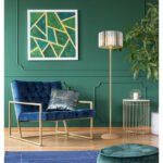 Lampă de podea metal aspect lemn, cristale K5 de culoare fum, cablu PVC negru, comutator cu pedală în cablu, ø: 350mm, H: 1500mm, lungime cablu 1800mm, excl. 1x E27 60W 230V