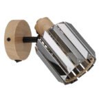 Aplica Spotlight metal aspect lemn, cristale K5 de culoare fum, comutator basculant pe articol, LxA: 90x167mm, AL: 150mm, excl. 1x E14 40W 230V - imagine 4