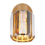 Aplica Spotlight metal aspect lemn, cristale K5 de culoare fum, comutator basculant pe articol, LxA: 90x167mm, AL: 150mm, excl. 1x E14 40W 230V - imagine 5