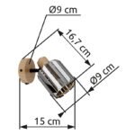 Aplica Spotlight metal aspect lemn, cristale K5 de culoare fum, comutator basculant pe articol, LxA: 90x167mm, AL: 150mm, excl. 1x E14 40W 230V - imagine 6