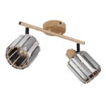 Plafoniera Spot metalic aspect lemn, cristale K5 culoare fum, LxLxH: 330x90x150mm, excl. 2x E14 40W 230V - imagine 4