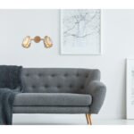 Plafoniera Spot metalic aspect lemn, cristale K5 culoare fum, LxLxH: 330x90x150mm, excl. 2x E14 40W 230V