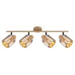 Plafoniera Spot metalic aspect lemn, cristale K5 culoare fum, mobil, LxLxH: 640x90x150mm, excl. 4x E14 40W 230V - imagine 5