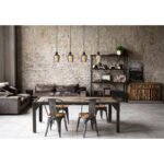 Suspensie metal negru mat, sticla fumurie, cablu PVC negru, inaltime scurta, LxLxH: 1035x135x1500mm, excl. 4x E27 40W 230V - imagine 2
