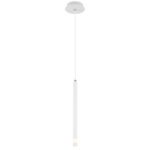 Suspensie metal alb mat, metal alb mat, acril satinat, transparent, cablu PVC alb, ø: 120mm, H: 1200mm, excl. 1x G9 LED 4W 230V