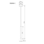 Suspensie metal alb mat, metal alb mat, acril satinat, transparent, cablu PVC alb, ø: 120mm, H: 1200mm, excl. 1x G9 LED 4W 230V - imagine 3