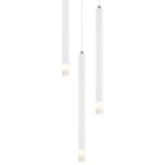 Suspensie metal alb mat, metal alb mat, acril satinat, transparent, cablu PVC alb, înălțimea poate fi scurtată, ø: 240mm, H: 1200mm, excl. 3x G9 LED 4W 230V - imagine 4