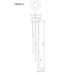 Suspensie metal alb mat, metal alb mat, acril satinat, transparent, cablu PVC alb, înălțimea poate fi scurtată, ø: 240mm, H: 1200mm, excl. 3x G9 LED 4W 230V - imagine 5