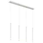Suspensie metal alb mat, metal alb mat, acril satinat, transparent, cablu PVC alb, LxLxH: 760x80x1200mm, excl. 4x G9 LED 4W 230V