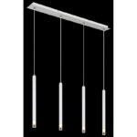 Suspensie metal alb mat, metal alb mat, acril satinat, transparent, cablu PVC alb, LxLxH: 760x80x1200mm, excl. 4x G9 LED 4W 230V - imagine 3
