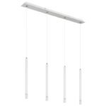 Suspensie metal alb mat, metal alb mat, acril satinat, transparent, cablu PVC alb, LxLxH: 760x80x1200mm, excl. 4x G9 LED 4W 230V - imagine 4