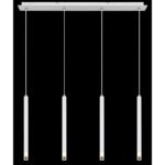 Suspensie metal alb mat, metal alb mat, acril satinat, transparent, cablu PVC alb, LxLxH: 760x80x1200mm, excl. 4x G9 LED 4W 230V - imagine 5