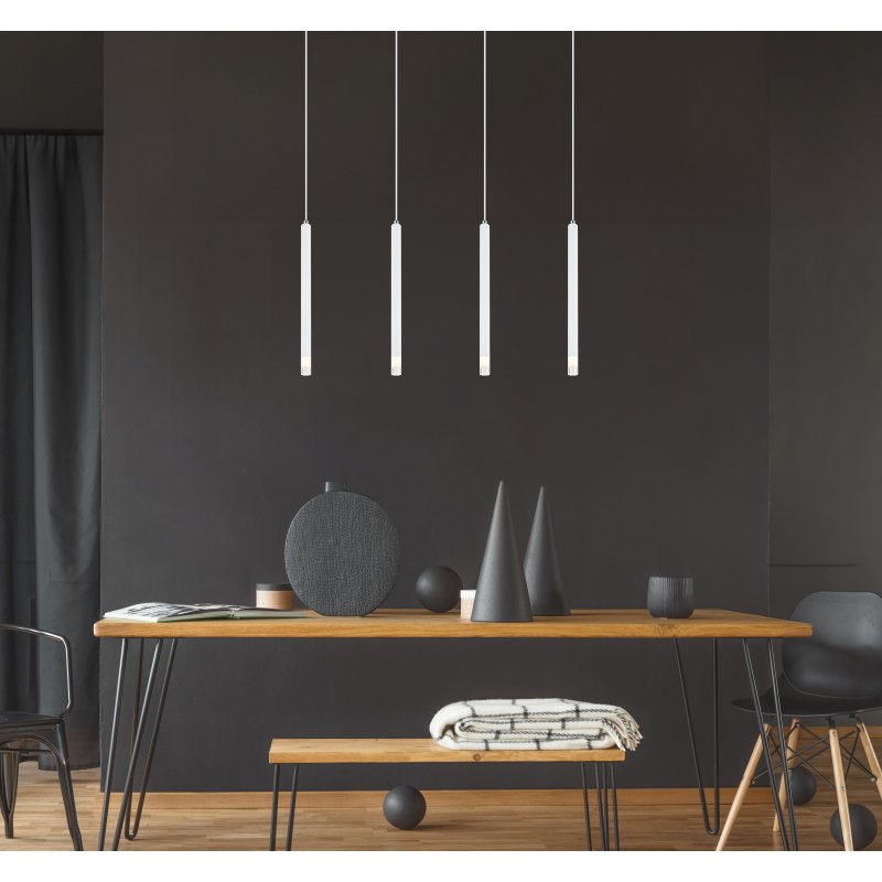 ryan-15629w-4-g29384-6 Suspensie metal alb mat, metal alb mat, acril satinat, transparent, cablu PVC alb, LxLxH: 760x80x1200mm, excl. 4x G9 LED 4W 230V - imagine 1