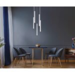 Suspensie metal alb mat, metal alb mat, acril satinat, transparent, cablu PVC alb, înălțimea poate fi scurtată, ø: 340mm, H: 1200mm, excl. 5x G9 LED 4W 230V - imagine 2