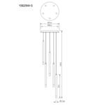 Suspensie metal alb mat, metal alb mat, acril satinat, transparent, cablu PVC alb, înălțimea poate fi scurtată, ø: 340mm, H: 1200mm, excl. 5x G9 LED 4W 230V - imagine 4