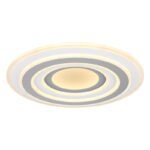 Plafoniera metal alb, acril antracit, lumină de noapte, funcție memorie, dimabil, telecomandă, culori fixabile, D: 500, H: 70, incl.1xLED 46W 230V, sursă 4380lm, ieșire 3200lm, CCT 3.000-6.000