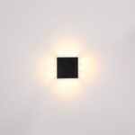 Aplică metal negru mat, acrilic alb, plastic transparent, LxA: 220x220x50mm, LED 12W 230V, 1600lm Sursă, 850lm Ieșire, 3000K - imagine 5