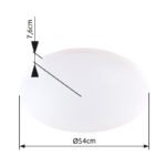 Plafoniera metal/alb acrilic, efect strălucitor, comutare cu un întrerupător de perete, memorie, lumină de noapte, compatibilă cu Google Assistant și Alexa, reglabilă, telecomandă, fixare culoare, ø540 V:75, LED 30W 230V, 243-2430lm, CCT 2700-6500K - imagine 6