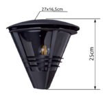 Aplica de exterior din aluminiu antracit deschis plastic transparent, IP44, LxH: 270x250, AL: 165, excl  1xE27 60W 230V - imagine 6
