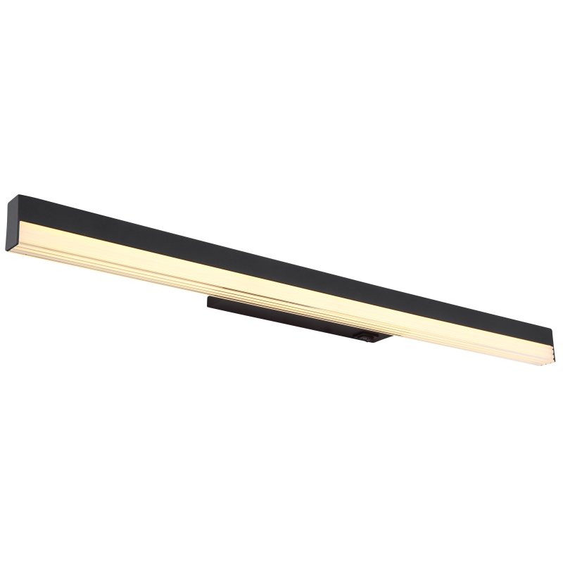 sallo-41926b-g28613 Aplică metal/aluminiu negru mat, acrilic opal, întrerupător basculant pe articol, întrerupător în trepte, funcții suplimentare: 3000K sau 6000K comutabile, LxA: 600x40mm, AL: 60mm, incl. LED 12W 230V, sursă 1400lm, ieșire 500lm, CCT 3000/6000K - imagine 1