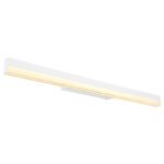 Aplică metal/aliminiu alb mat, acrilic opal, întrerupător basculant pe articol, întrerupător în trepte, funcții suplimentare: 3000K sau 6000K comutabile, LxA: 600x40mm, AL: 60mm, incl. LED 12W 230V, sursă 1400lm, ieșire 700lm, CCT 3000/6000K