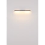 Aplică metal/aliminiu negru mat, acrilic opal, întrerupător basculant pe articol, întrerupător în trepte, funcții suplimentare: 3000K sau 6000K comutabile, LxA: 800x40mm, AL: 65mm, incl. LED 18W 230V, sursă 2200lm, ieșire 800lm, CCT 3000/6000K - imagine 5
