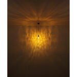 Lampă suspendată metal negru mat, sticlă ambrată, gradient transparent, metal alamă mată, cablu PVC negru, înălțimea poate fi scurtată, ø: 210mm, H: 1200mm, excl. 1x E27 60W 230V - imagine 5