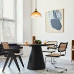 Lampă suspendată metal negru mat, sticlă ambrată, gradient transparent, metal alamă mată, cablu PVC negru, înălțimea poate fi scurtată, ø: 250mm, H: 1200mm, excl. 1x E27 60W 230V - imagine 2