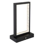 Lampa de masa metal negru mat, acrilic transparent, touch on/off, dimmabil, touch dimmer, variator tactil continuu, USB-A 2.0 - USB-C, baterie inclusa CR18650 1800mAh 3.7V, LxlxH: 140x75x230mm, LED 3W 230V,sursa 300lm,iesire 120lm, CCT2700/6500/4000K