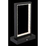Lampa de masa metal negru mat, acrilic transparent, touch on/off, dimmabil, touch dimmer, variator tactil continuu, USB-A 2.0 - USB-C, baterie inclusa CR18650 1800mAh 3.7V, LxlxH: 140x75x230mm, LED 3W 230V,sursa 300lm,iesire 120lm, CCT2700/6500/4000K - imagine 3