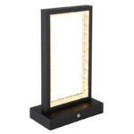 Lampa de masa metal negru mat, acrilic transparent, touch on/off, dimmabil, touch dimmer, variator tactil continuu, USB-A 2.0 - USB-C, baterie inclusa CR18650 1800mAh 3.7V, LxlxH: 140x75x230mm, LED 3W 230V,sursa 300lm,iesire 120lm, CCT2700/6500/4000K - imagine 4