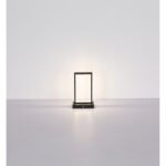 Lampa de masa metal negru mat, acrilic transparent, touch on/off, dimmabil, touch dimmer, variator tactil continuu, USB-A 2.0 - USB-C, baterie inclusa CR18650 1800mAh 3.7V, LxlxH: 140x75x230mm, LED 3W 230V,sursa 300lm,iesire 120lm, CCT2700/6500/4000K - imagine 6