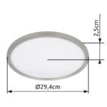 Plafonieră din plastic nichel mat/satinat/alb, alb, mai multe niveluri prin comutatorul de perete, iluminare din spate,memorie,IP44, 3 niveluri prin comutatorul de perete (100-50-10%), ø:294mm I:25mm, LED 18W 230V, 2100lm Sursă, 1600lm Ieșire, 3000K - imagine 6