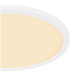 Plafoniera, plastic alb, plastic satinat, iluminare din spate, 3 niveluri de iluminare folosind un comutator de perete (100 - 50 - 10%), functie de memorie,IP44,Ø290,H: 25,inclusiv 1xLED 18W 230V, sursa 2100lm , 1600lm ieșire, 3000K - imagine 5
