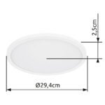 Plafoniera, plastic alb, plastic satinat, iluminare din spate, 3 niveluri de iluminare folosind un comutator de perete (100 - 50 - 10%), functie de memorie,IP44,Ø290,H: 25,inclusiv 1xLED 18W 230V, sursa 2100lm , 1600lm ieșire, 3000K - imagine 6