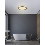 Plafoniera, plastic negru, plastic satinat, plastic alb, iluminare din spate, 3 niveluri de iluminare cu intrerupator de perete (100 - 50 - 10%), functie de memorie, IP44, Ø 420, H: 25, inclusiv 1xLED 24W 230V, sursa 2700lm, 2300lm ieșire, 3000K - imagine 2