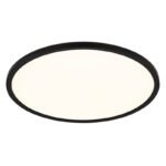 Plafoniera, plastic negru, plastic satinat, plastic alb, iluminare din spate, 3 niveluri de iluminare cu intrerupator de perete (100 - 50 - 10%), functie de memorie, IP44, Ø 420, H: 25, inclusiv 1xLED 24W 230V, sursa 2700lm, 2300lm ieșire, 3000K