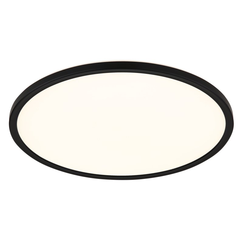 sapana-41562-24b-g26197 Plafoniera, plastic negru, plastic satinat, plastic alb, iluminare din spate, 3 niveluri de iluminare cu intrerupator de perete (100 - 50 - 10%), functie de memorie, IP44, Ø 420, H: 25, inclusiv 1xLED 24W 230V, sursa 2700lm, 2300lm ieșire, 3000K - imagine 1