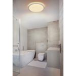 Plafonieră din plastic nichel mat, plastic satinat/alb, iluminare din spate, funcție de memorie, IP44, 3 niveluri prin intermediul comutatorului de perete (100-50-10%), ø: 420mm, I: 25mm, LED 24W 230V, 2700lm Sursă, 2300lm Ieșire, 3000K - imagine 2