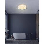 Plafoniera, plastic alb, plastic satinat, iluminare din spate, 3 niveluri de iluminare cu intrerupator de perete (100 - 50 - 10%), functie de memorie, IP44, Ø 420, H: 25, inclusiv 1xLED 24W 230V, sursa 2700lm, 2400lm ieșire, 3000K - imagine 2