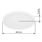 Plafoniera, plastic alb, plastic satinat, iluminare din spate, 3 niveluri de iluminare cu intrerupator de perete (100 - 50 - 10%), functie de memorie, IP44, Ø 420, H: 25, inclusiv 1xLED 24W 230V, sursa 2700lm, 2400lm ieșire, 3000K - imagine 6