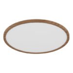 Plafonieră cu optică din lemn de plastic, plastic satinat/alb, alb, funcție de memorie, IP44, 3 niveluri prin intermediul comutatorului de perete (100-50-10%), ø: 420mm, I: 25mm, LED 24W 230V, 2700lm Sursă, 2300lm Ieșire, 3000K - imagine 4
