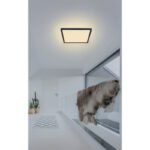 Plafoniera,plastic negru,plastic satinat,plastic alb,iluminare din spate,3 niveluri de iluminare folosind un comutator de perete (100 - 50 - 10%), functie de memorie,IP44,LxLxH:295x295x25,incl.1xLED 18W 230V, sursa 2100lm,iesire 150lm ,3000K - imagine 2
