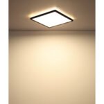 Plafoniera,plastic negru,plastic satinat,plastic alb,iluminare din spate,3 niveluri de iluminare folosind un comutator de perete (100 - 50 - 10%), functie de memorie,IP44,LxLxH:295x295x25,incl.1xLED 18W 230V, sursa 2100lm,iesire 150lm ,3000K - imagine 5