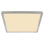 Plafonieră din plastic nichel mat/satinat/alb, alb, iluminare din spate, memorie, IP44, 3 niveluri de lumină prin intermediul comutatorului de perete (100-50-10%), L x l x I: 294x294x25mm, inclusiv LED 18W 230V, 2100lm Sursă, 1600lm Ieșire, 3000K - imagine 5