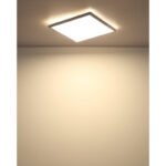 Plafoniera, plastic alb, plastic satinat, iluminare din spate, 3 niveluri de iluminare folosind un comutator de perete (100 - 50 - 10%), functie de memorie,IP44, LxLxH:295x295x25,incl.1xLED 18W 230V, sursa 2100lm, iesire 160lm,3000K - imagine 5