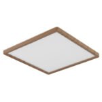 Plafonieră cu optică din lemn de plastic, plastic satinat/alb, alb, funcție de memorie, IP44, 3 niveluri de lumină prin intermediul comutatorului de perete (100-50-10%), L x l x I: 294x294x25mm, LED 18W 230V, 2100lm Sursă, 1600lm Ieșire, 3000K - imagine 4