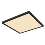 Plafoniera plastic negru, plastic mat/alb,negru, iluminare din spate, 3 niveluri de iluminare folosind un comutator de perete (100-50-10%), funcție memorie, IP44, LxLxH: 420x420x25mm, inclusiv LED 24W 230V, sursă 2700lm, ieșire 2300lm, 3000K
