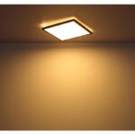 Plafoniera plastic negru, plastic mat/alb,negru, iluminare din spate, 3 niveluri de iluminare folosind un comutator de perete (100-50-10%), funcție memorie, IP44, LxLxH: 420x420x25mm, inclusiv LED 24W 230V, sursă 2700lm, ieșire 2300lm, 3000K - imagine 5